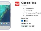 Google Pixel listing on Verizon