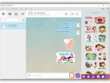 Click the smiley button to view a long list of emoticons and animated stickers provided by Viber for Windows