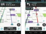 Inserting a fake traffic jam (red, right) inside the Waze app