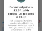 Toll prices in Waze