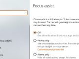 Windows 10 Focus Assist settings