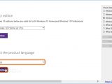 Select the product language to download using Windows ISO Downloader