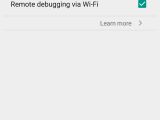 WiFi debugging settings in Firefox for Android