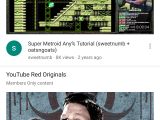 Bottom bar interface on YouTube for Android